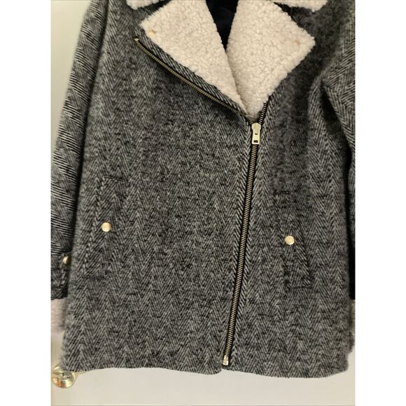 J.Crew Womens Oversized Herringbone Motorcycle Jacket K2383 overcoat Small - Picture 3 of 10